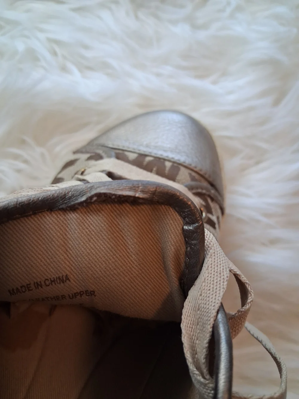 Tan Brown Pewter Bronze Michael Kors Sneakers Size 10 Lace Up